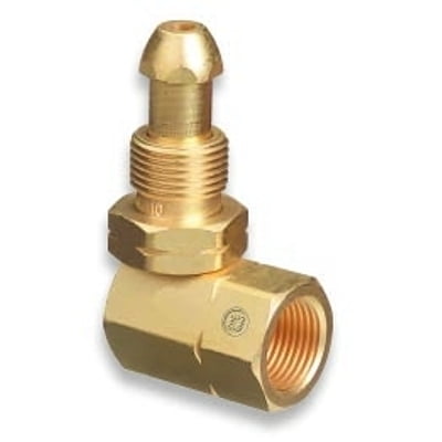 

Brass Cylinder Adaptors From Cga-510 Pol Acetylene To Cga-510 Pol Acetylene 90° | Bundle of 5 Each