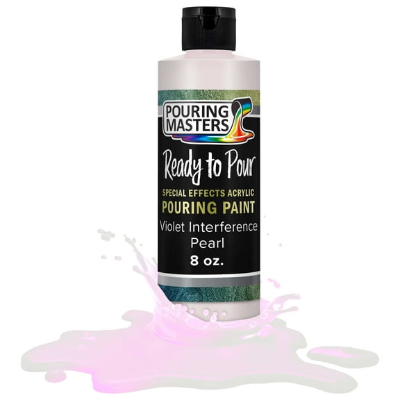 Pouring Masters Violet Interference Pearl Special Effects Pouring Paint - 8 Ounce Bottle - Acrylic Ready to Pour Pre-Mixed Water Based for Canvas, Wood, Paper, Crafts, Tile, Rocks and More