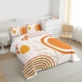 thumbnail image 3 of Castle Fairy Brown Orange Stripes Twin Comforter Sets,Geometric Bedding Set, 3 of 8