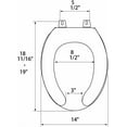 thumbnail image 6 of 1Q1E4-00 Deluxe OFWC Molded Wood Toilet Seat with Vari-Adjust Lok-Down Hinge and Quik-Lok Mounting Hardware, Elongated, White, 6 of 10