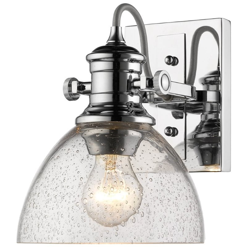 Beaumont Lane Seeded Glass Vanity Light in Chrome