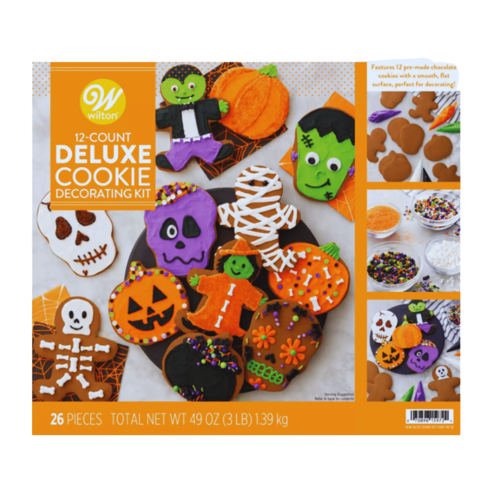 FSSTAM Deluxe Halloween Cookie Decorating Kit, 12 Count Premade
