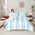 thumbnail image 4 of jejeloiu Blue Botanical Leaf Twin Comforter Sets,Minimalist Aesthetic Bedding Set For Adults Reversible 2 Pieces, 4 of 8