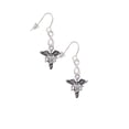 thumbnail image 3 of Delight Jewelry Silvertone Caduceus - DPT Silver tone Infinity French Earrings, 3 of 4