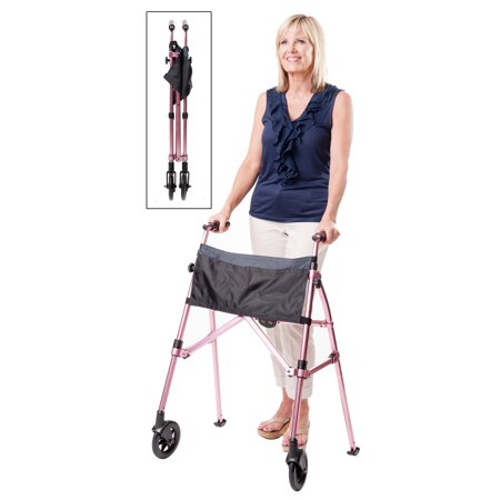 Stander EZ Fold-N-Go Walker - Lightweight Folding & Height Adjustable Adult Travel Walker
