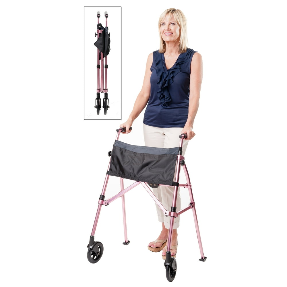 Stander EZ FoldNGo Walker, Lightweight Folding 2 Wheel Walker, Height