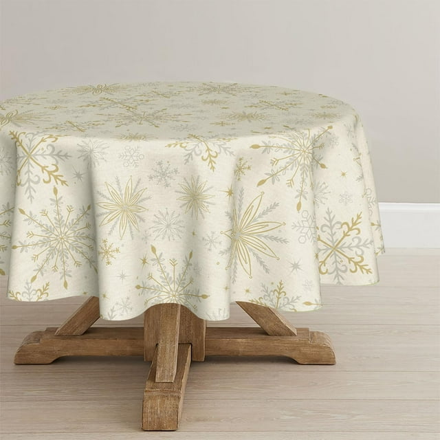 Nappe de Noël 60x84 Pouces Lettre "Let It Snow" Simple Lavable pour Fête Pique-Nique Dîner Décor