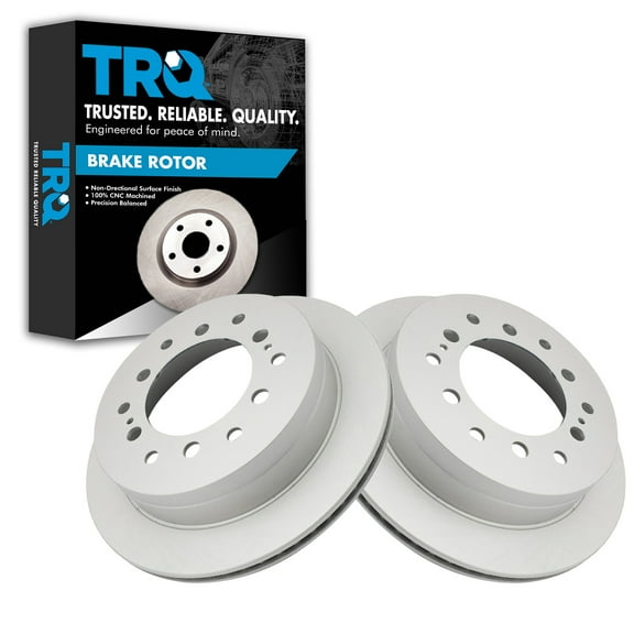 TRQ Rear Brake Rotors Set Vented Premium G-Coated Fits Select 2003-2009 Lexus GX470 Toyota 4Runner 2007-2009 FJ Cruiser 2001-2007 Sequoia