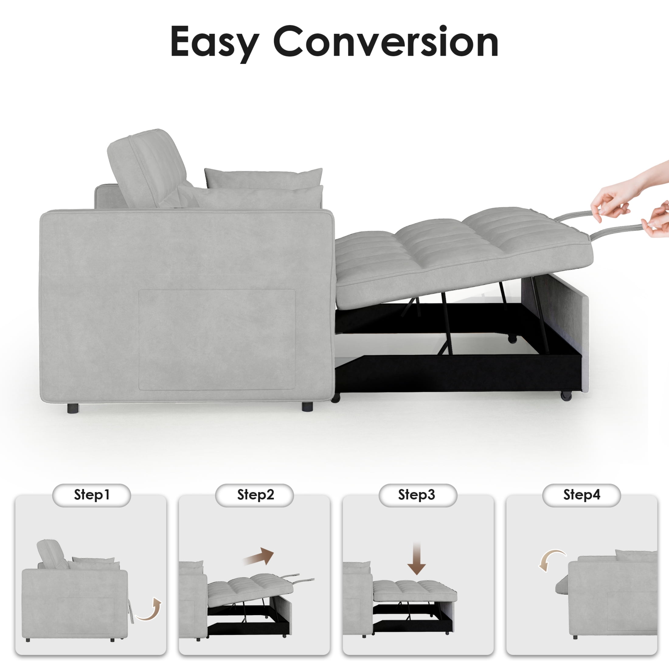 Sofa Bed, Gray