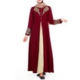 thumbnail image 1 of RKSTN Robes pour Femmes Couleur Contrastante Robe Longue Slim Tempérament avec Feuille d'Or Robe Musulmane Robe Ample, 1 of 4