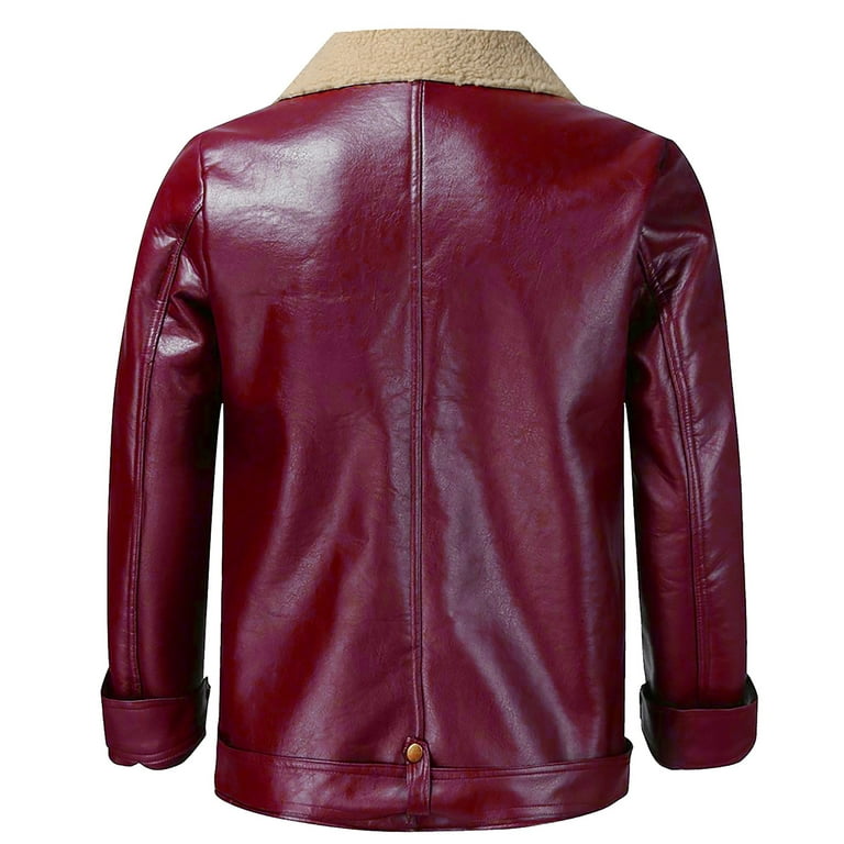 Gearswears Red Color Men's Leather Jacket made with Genuine