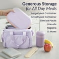 thumbnail image 4 of Bentgo Insulated Lunch Bag – Extra-Large Capacity Adult Lunch Bag with Shoulder Strap and External Storage Compartment, Durable, Lightweight, Ideal for Work, School, & Meals On the Go (Lavender), 4 of 7