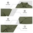 thumbnail image 5 of Yifymode Mens Button Down Shirts Short Sleeve Casual Shirt Summer Beach Wedding Tops with Pocket,Army Green XL, 5 of 5