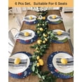 thumbnail image 4 of 15 Inch Round Placemats Set of 4, Navy Blue Christmas Non Slip Heat Insulation PP Table Mats, Gifts Xmas Tree Snowman Snowflake Winter Washable Place Mats for Kitchen Dining Party Table Decor, 4 of 7