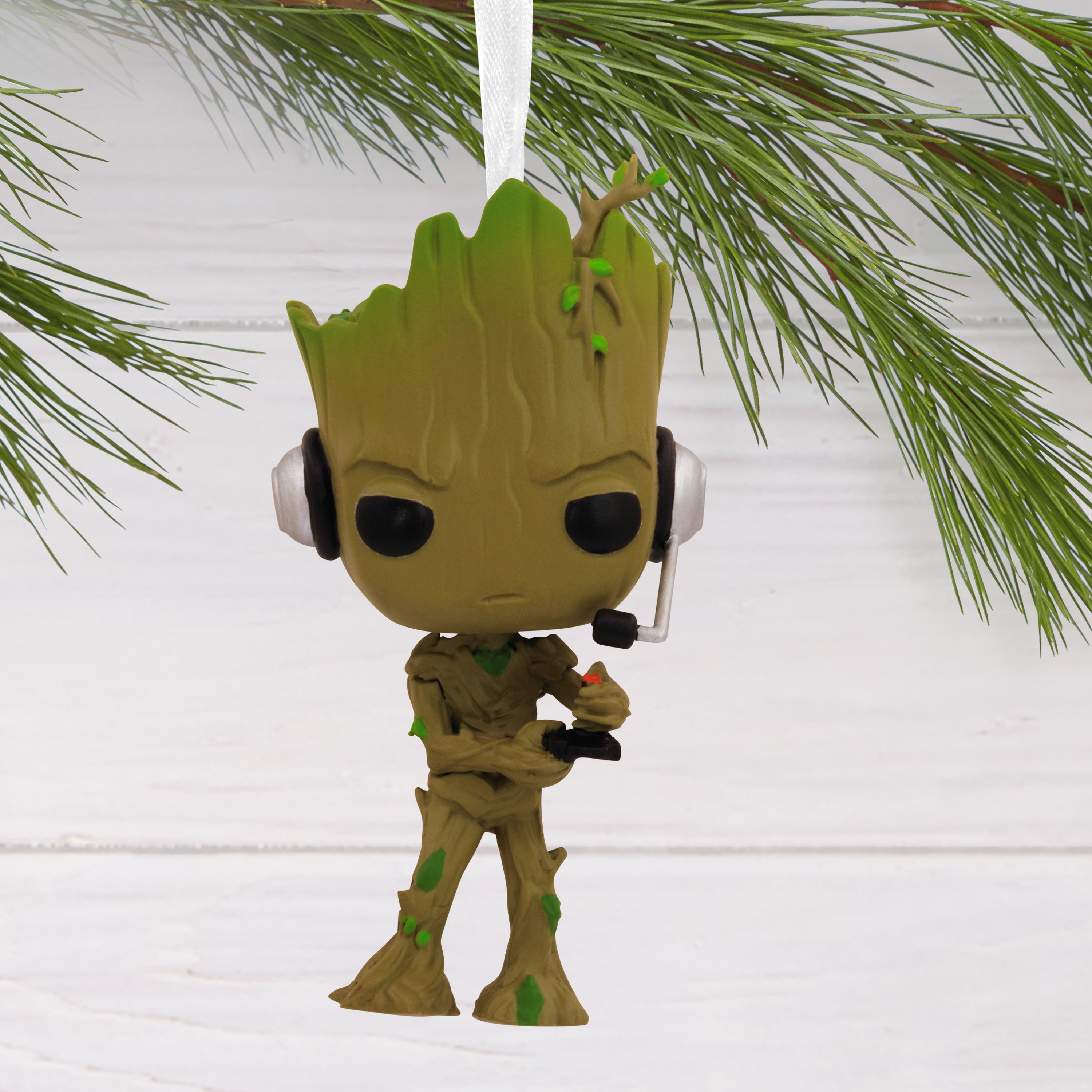 Décoration Hallmark de Noël, Groot jouant à un jeu vidéo, Marvel, Funko POP!, articles-cadeaux de culture populaire