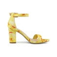 thumbnail image 3 of BLISSFUL STEP Women's Shoes Solid Color Open Toe Block High Heels Summer Sandals Yellow 7, 3 of 7