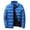 Blue, variant on WTOBBY Men's Short Padded Jacket, Stand Collar Casual Quilted Coat with Solid Color Design, Lightweight Warmth for Fall Winter Urban Style,Wine M