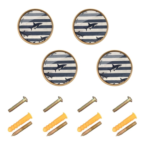 Yayeee 8 Pack Cabinet Knobs with Screws Round Zinc Drawer Pulls for Kitchen, Dark Sharks