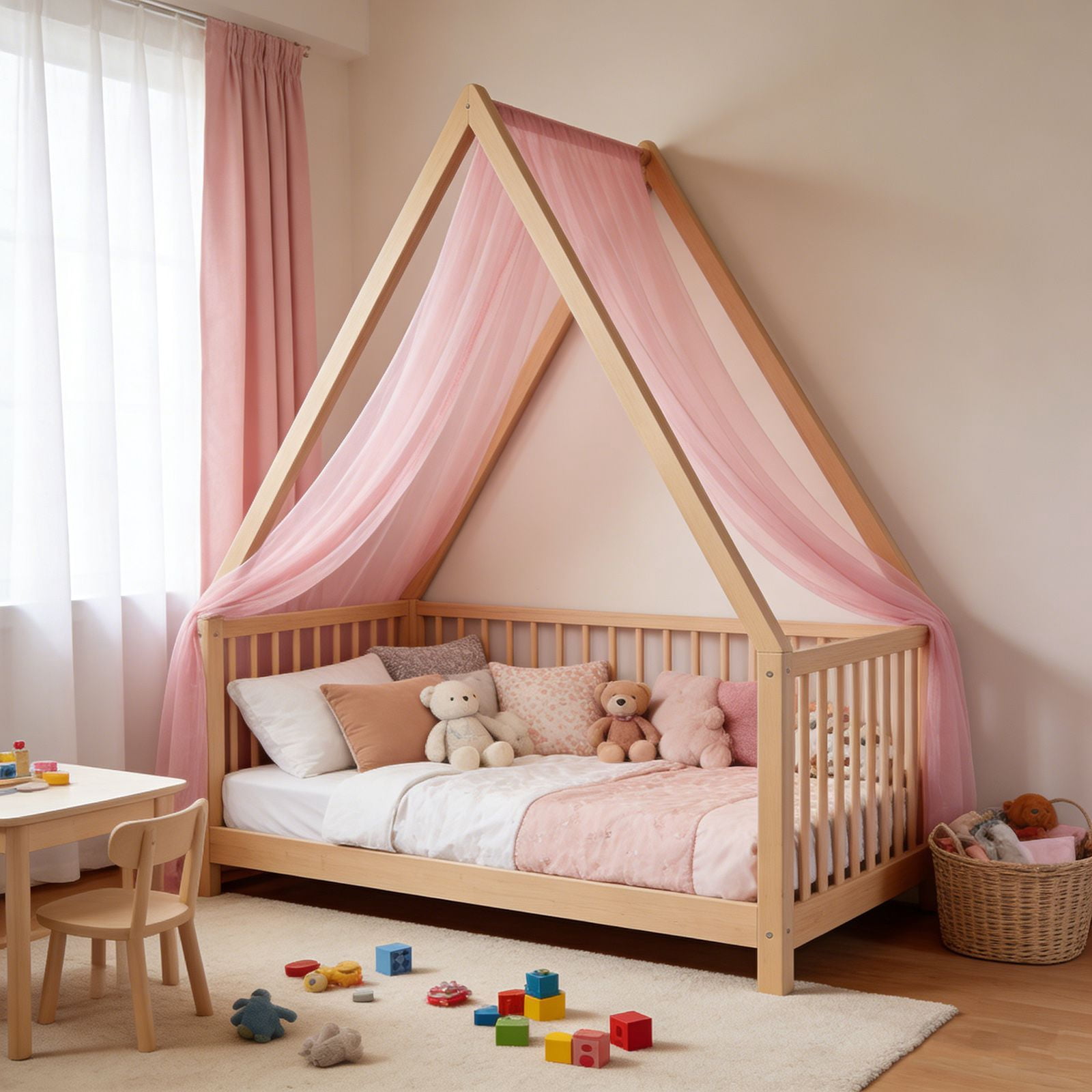 Canopy Bed Curtains Princess Bed Canopy Scarf Valance for Full/Queen Metal Bed Frame,Wood Frame Bed-2 Panel Sheer Curtain Canopy Bed Drapes