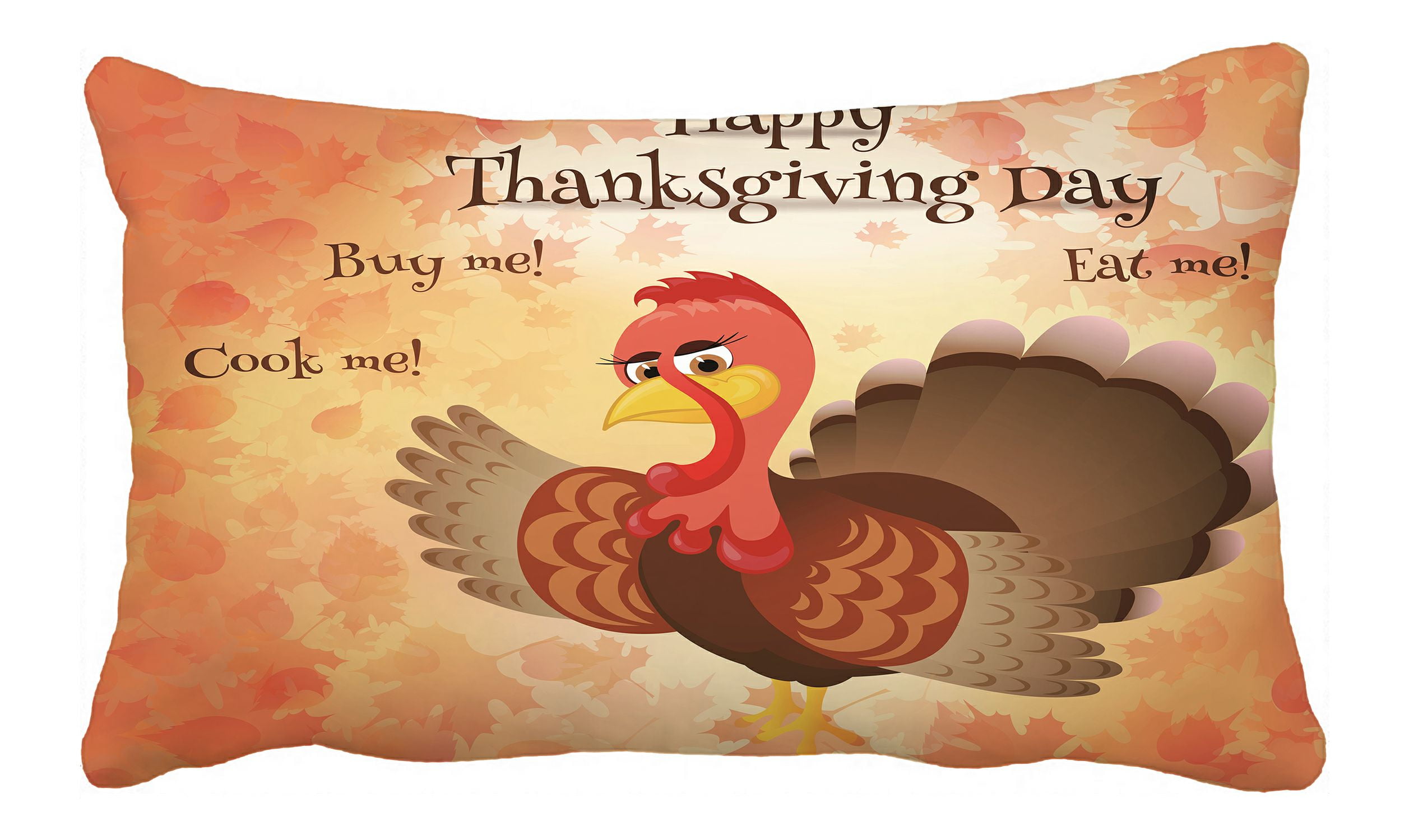 PHFZK Turkey Bird Pillow Case, Happy Thanksgiving Day Pillowcase Throw