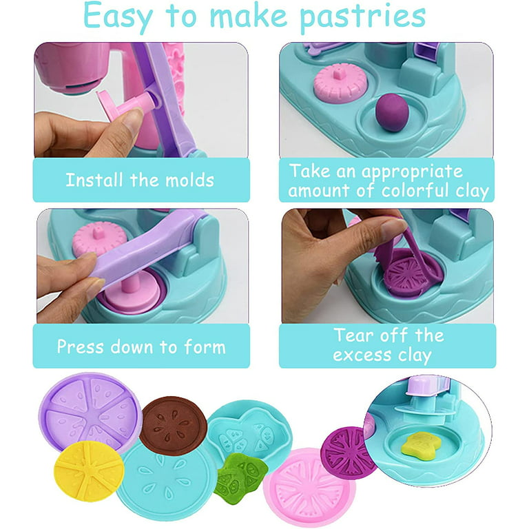 BREIS Play Dough for Kids, Dear Deer 34 Pcs Kids Ice Cream Maker Playdough  Sets Ice Cream Maker Machine Play Dough Tools with 12 Clay Dough, 3 4 6 8  Years Old