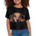 thumbnail image 3 of Uourmeti Dachshund Crop Tops for Girls 8-10 Cute Short Sports T-Shirt Casual Soft Crew Neck Pullover Kids Short Sleeve Top, 3 of 6