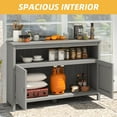 thumbnail image 2 of DWVO Patio Outdoor Bar Table,Wooden Sideboard Counter Table with 2 Doors and Shelves - Storage Cabinet Deck Box - Gray, 2 of 12