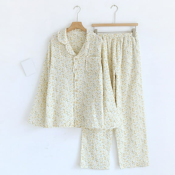 Women's Yarn Pajamas Flower Sea Sweet Wind Cardigan Pajamas