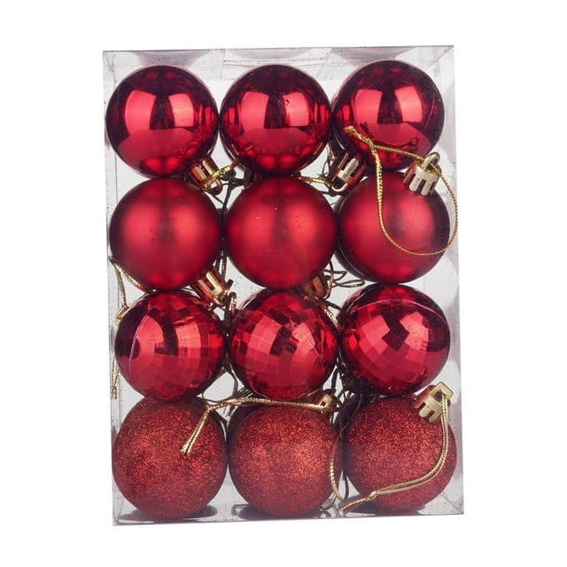 24x Adornos para Árboles de Navidad Bolas de Navidad con Adornos de Lazo Colgante Adornos para Árboles de Navidad para Fiestas de Bodas en Interiores Rojo BLESIY Colgantes Bolas