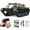 Yellow, variant on RC Tank Car, 1:16 Remote Control Crawler 10KM/H High Speed Tank, 2.4Ghz RC Rock Crawler Off-Road 4WD 360°Rotating Drifting Car with 2 Batteries, Military Truck Toy Gift for Kids