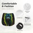 thumbnail image 4 of Gaeub Fluorescent Wolf Print Women's Athletic Shorts,High Waisted Running Shorts,Pocket Sporty Short,Gym Elastic Workout Shorts-Medium, 4 of 7