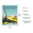 thumbnail image 2 of Switzerland - Lake Lucerne Swiss Alps - Vintage Travel Poster c.1952 - Fine Art Matte Paper Print (Unframed) 11x14in, 2 of 4