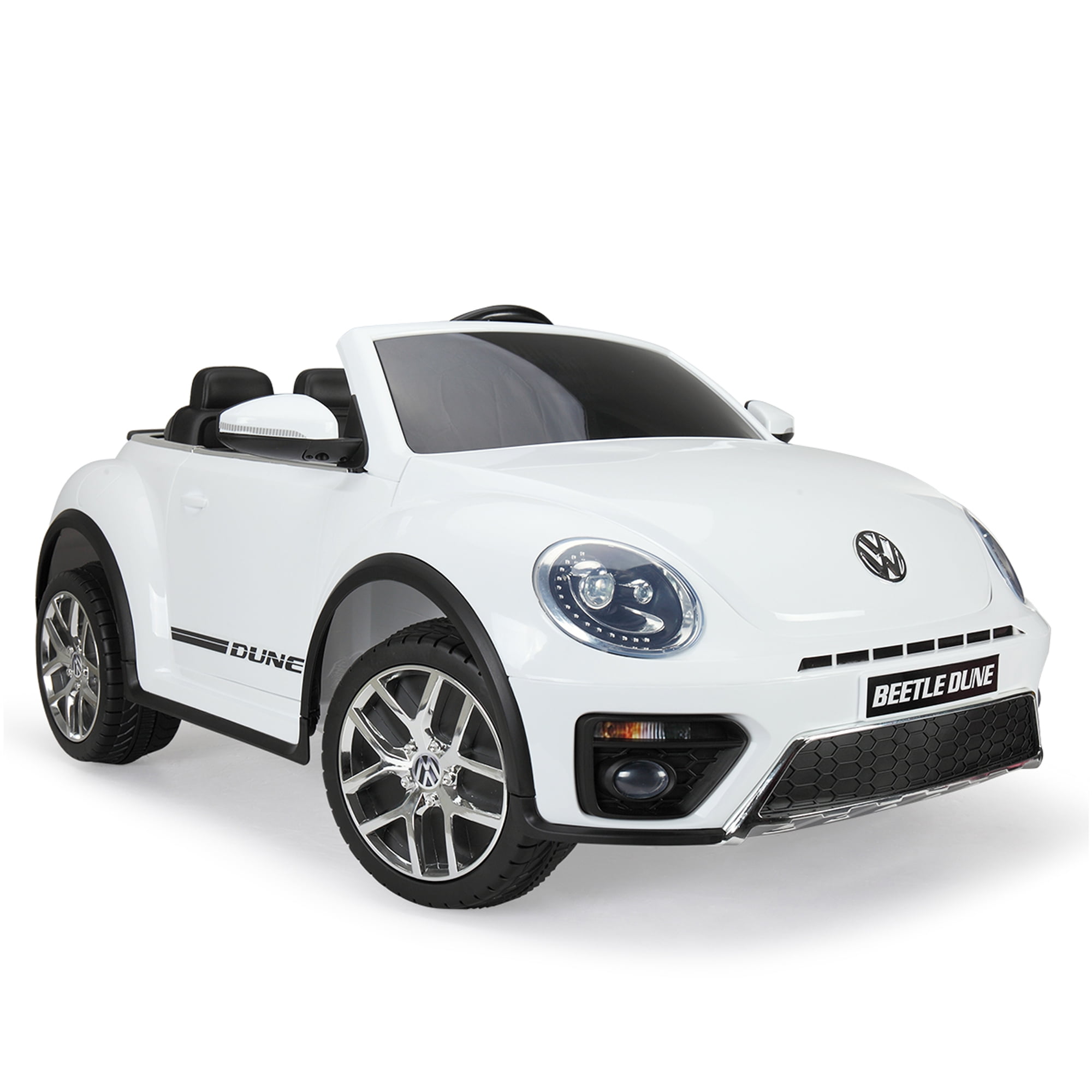 12V Beetle Kids Ride on Cars Electric Double-Drive w/ Remote Control MP3 White 