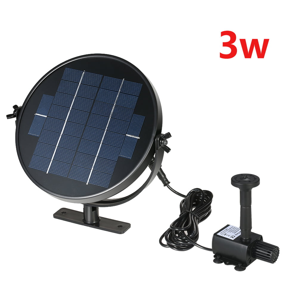 Blusea Fontaine Solaire 9V 3W Solar Panel Solar Powered Fountain Submersible Brushless Water Pump Kit for Bird Bath Pond Pull 190L/H 170cm Lift 