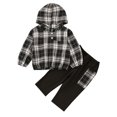thumbnail image 2 of TheFound Boys Casual Clothes Set Plaid Printed Pattern Hoodie and Pants, 2 of 9