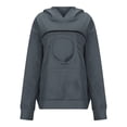 thumbnail image 3 of Fsqjgq Womens Fleece Hoodie with Kangaroo Pet Pocket, Sweatshirt for Holding Small Cats and Dogs, 3 of 8