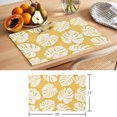thumbnail image 6 of Monstera Foliage Placemats Set of 6 Retro Rustic Botanical Summer Yellow Place Mats Indoor Wipeable Table Mats Washable Cloth Dining Table Placemats for Kitchen Holiday Party Home Decor 13x19 Inch, 6 of 9