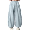 thumbnail image 4 of Ultrave Baggy Harem Pants for Girls Wide Leg Elastic Waisted Pant Summer Workout Trousers for 4-15Y, 4 of 6