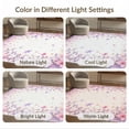 thumbnail image 7 of ODIKA 3'x5' Washable Throw Rug Purple Pink Pastel Fairy Tale Design Whimsical Floral Stripes with Stars and Bows for Entryway, Kitchen, Mudroom, Stain Resistant, Low Profile, Non-Slip, 7 of 7