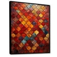 thumbnail image 2 of Designart "Moroccan Elegance in Orange and Yellow Tiles II" Abstract Framed Wall Art - Modern Yellow Abstract Tile Entryway Framed Wall Art Print, 2 of 6