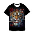 thumbnail image 2 of 2022 nuevo verano León Animal 3D estampado niños ropa de calle Punk Harajuku hombres manga corta cuello redondo Top hombres T-shirt9T Gao Jinjia LED, 2 of 2