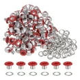 thumbnail image 1 of Unique Bargains 100 Pcs Œillets 1/5 Pouce (5mm) Trou d'Identification Métal Auto-Adhésif avec Rondelles pour Cuir Rouge, 1 of 7