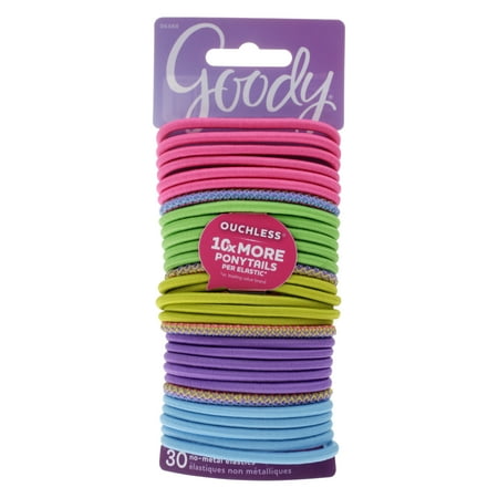 - (2 Pack) Goody Ouchless Elastics, Neon Zig Zag Swag 06488, 30 count