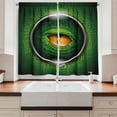 thumbnail image 2 of Ambesonne Eye Kitchen Curtains, Vibrant Realistic Reptile, 55"x39", Green Orange Grey, 2 of 3