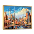 thumbnail image 2 of Designart "Dubai Cityscape Pop Art wall art III" Cityscapes Floater Framed Wall Decor, 2 of 7