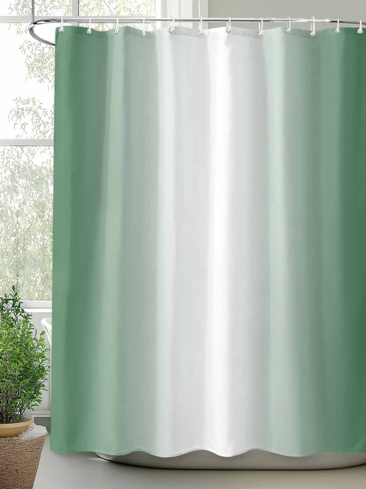 Boanket Polyester Fabric Dark Green Ombre Shower Curtain, Modern Gradient Abstract Art Waterproof Bathtub Curtain Bathroom Decor Set with Hooks 36 x 78 Inches,
