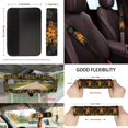 thumbnail image 3 of Yuyamidu Orange Sea Turtle Car Seat Covers Set 13 Pcs Steering Wheel Cover Boho Hibiscus Seat Belt Cover Trash Can Rear View Mirror Cover Coasters Chapstick Holder Keychains Fit for Most Vehicles, 3 of 5