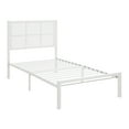 thumbnail image 6 of Twin Size Platform Bed,Rattan Bed Frame with Headboard,No Box Spring Needed, White, 6 of 7