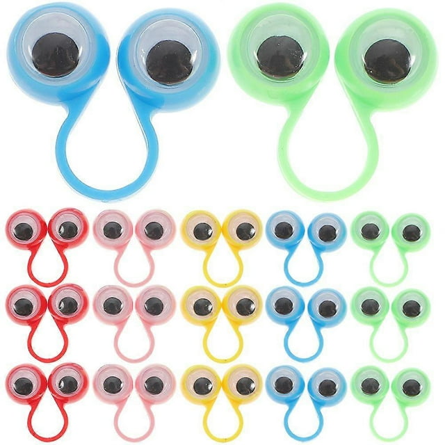 30pcs Eye Finger Puppets Plastic Eyeball Rings Eyeball Rings Party Favor Toys (Assorted Color)