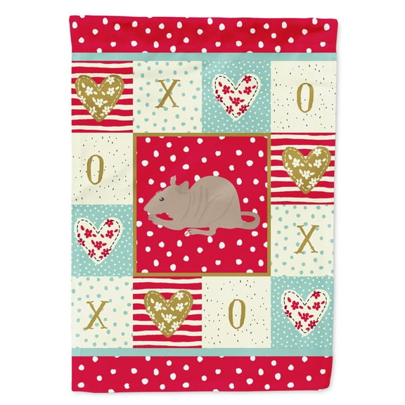 Carolines Treasures CK5460CHF Fuzz Rat Love Flag Canvas House Size Large multicolor